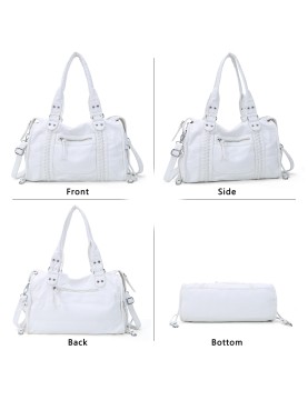 Vintage woven white handbag