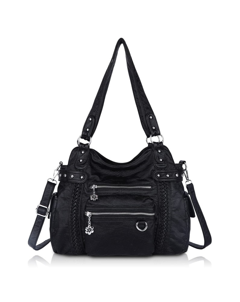 Punk style rivet woven handbag crossbody bag