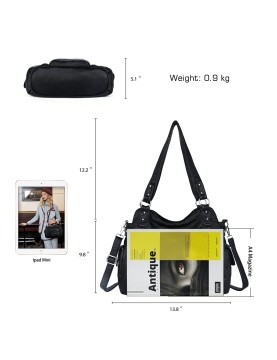Punk style rivet woven handbag crossbody bag