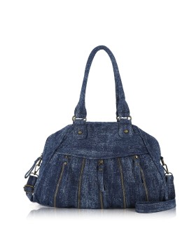 Denim pleated handbag...