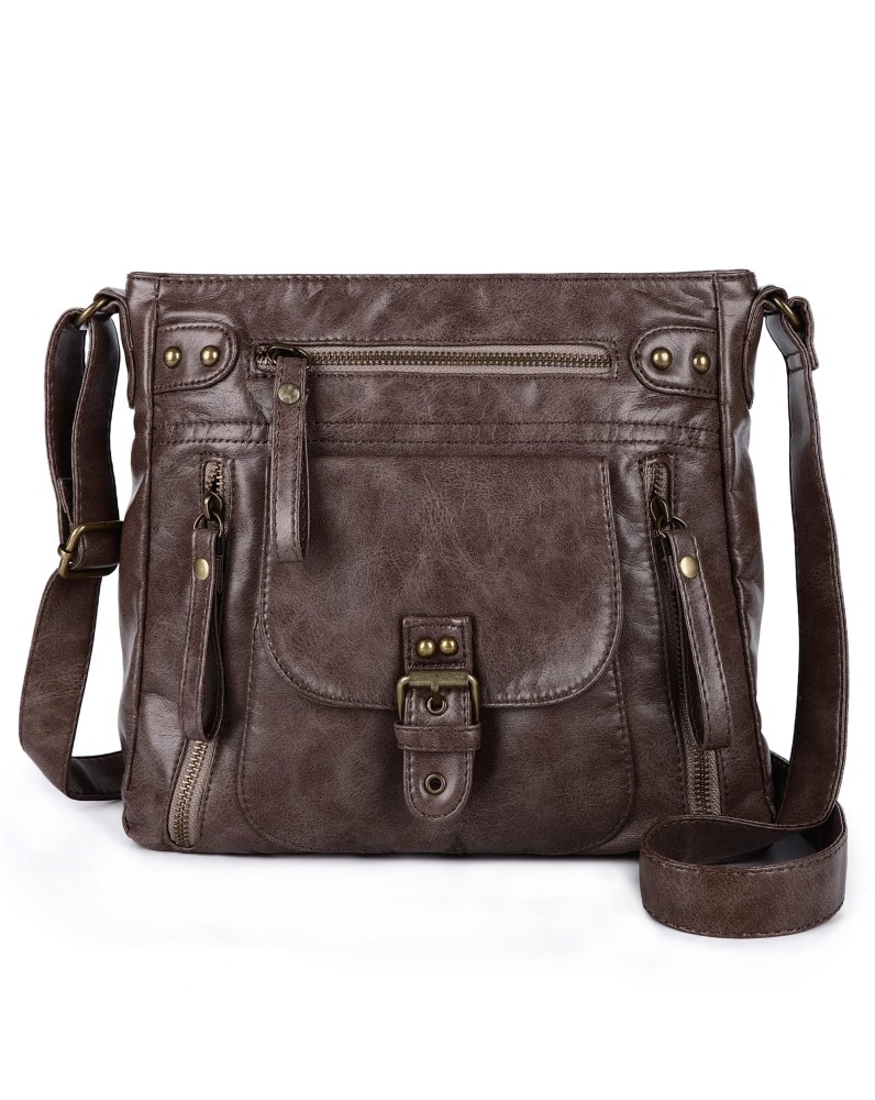 Vintage distressed shoulder crossbody bag