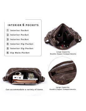 Vintage distressed shoulder crossbody bag