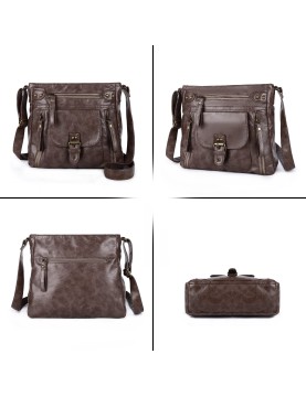 Vintage distressed shoulder crossbody bag