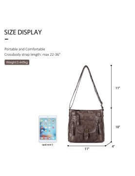 Vintage distressed shoulder crossbody bag