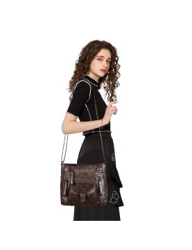 Vintage distressed shoulder crossbody bag