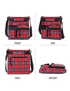 British plaid contrast color crossbody bag
