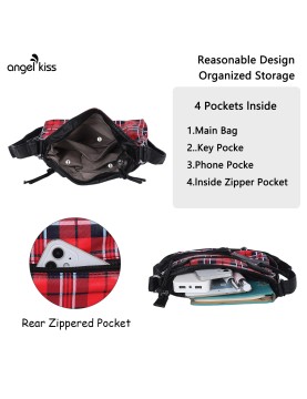 British plaid contrast color crossbody bag