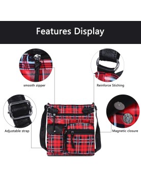 British plaid contrast color crossbody bag