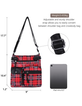 British plaid contrast color crossbody bag