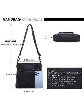 Vintage embossed shoulder crossbody bag