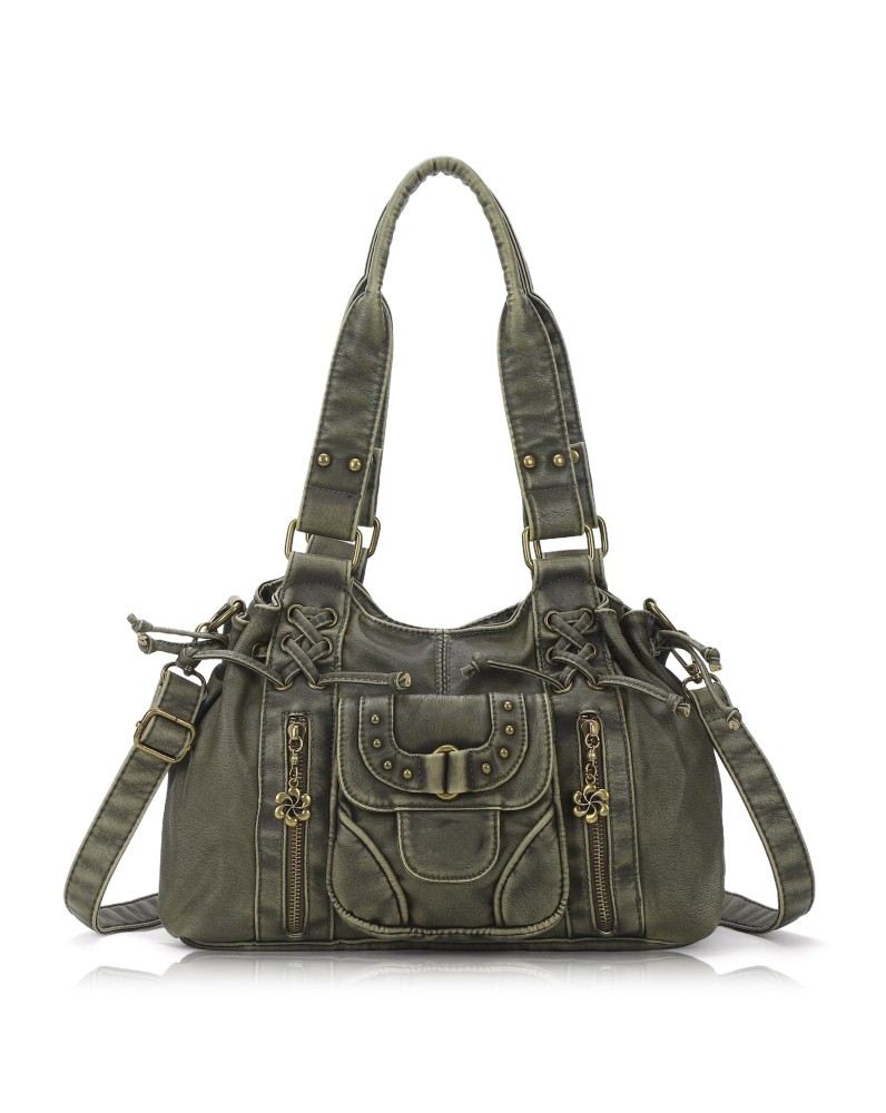 Vintage distressed motorcycle style handbag