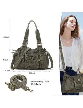 Vintage distressed motorcycle style handbag