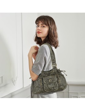 Vintage distressed motorcycle style handbag