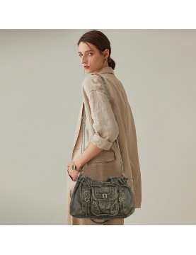 Vintage distressed motorcycle style handbag