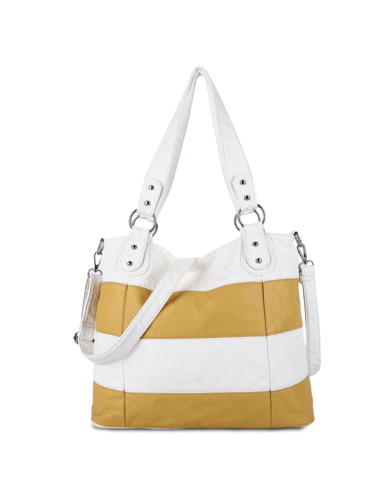 Contrast stripe handbag crossbody bag
