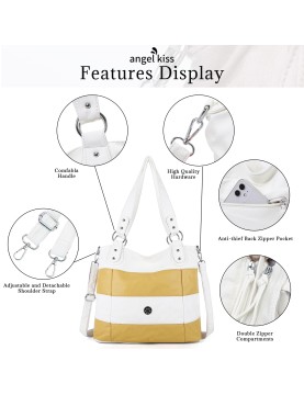 Contrast stripe handbag crossbody bag