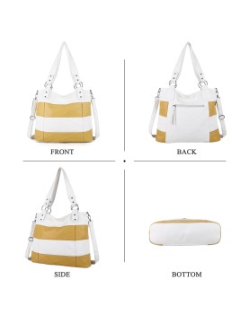 Contrast stripe handbag crossbody bag