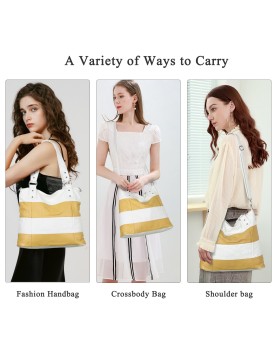 Contrast stripe handbag crossbody bag